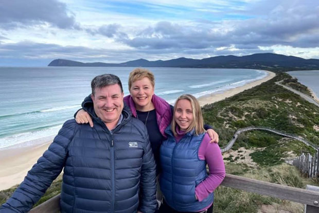 Visitors taking photo in Tasmania